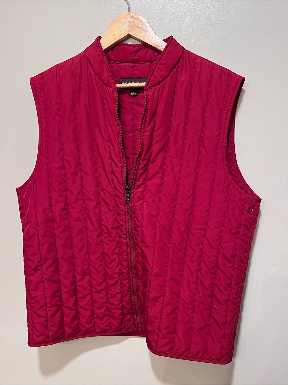 Michael Kors Women's Quilted Red Sleeveless Puffer Vest